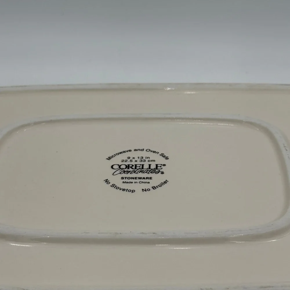 Corelle Coordinates Abundance Stoneware 9x13 Baking Dish Lasagna Pan Fruit Motif